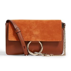 Chloe small faye leader suede shoulder bag